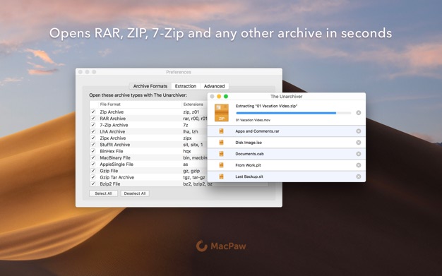 The Unarchiver - Top 8 File Compression Software for Mac