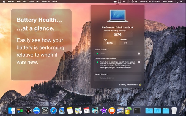 FruitJuice Battery Health - Top 8 Best Battery Health & Management Software For Mac