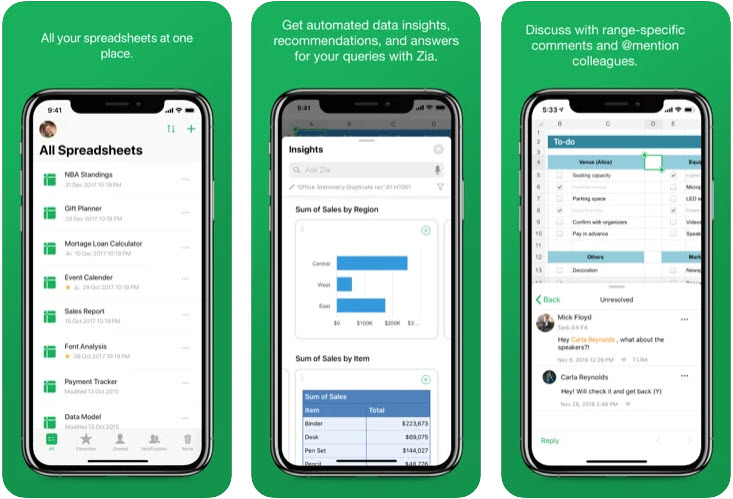 Zoho Sheet Spreadsheet Ap‪p - Top 8 Best Excel Viewer/Editor Apps For iOS iPhone