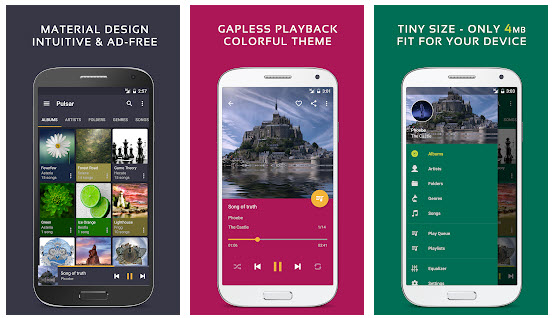 pulsar - Top Offline Music Player Apps for Android
