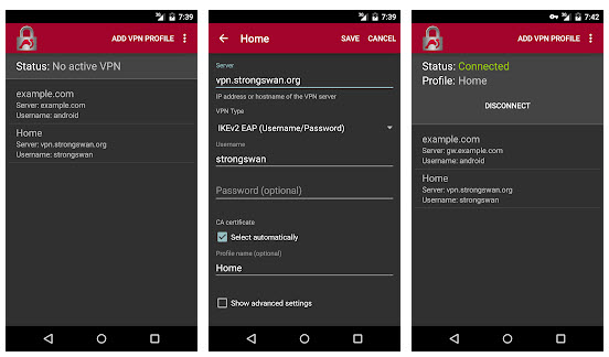 strongswan - Top VPN Client Apps for Android