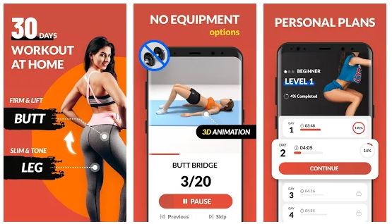 30 day - 7 Best Leg Workout Android Apps For Perfect Lower Body