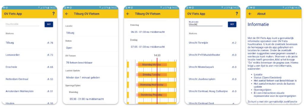 bike rental apps in the Netherlands - OV-fiets