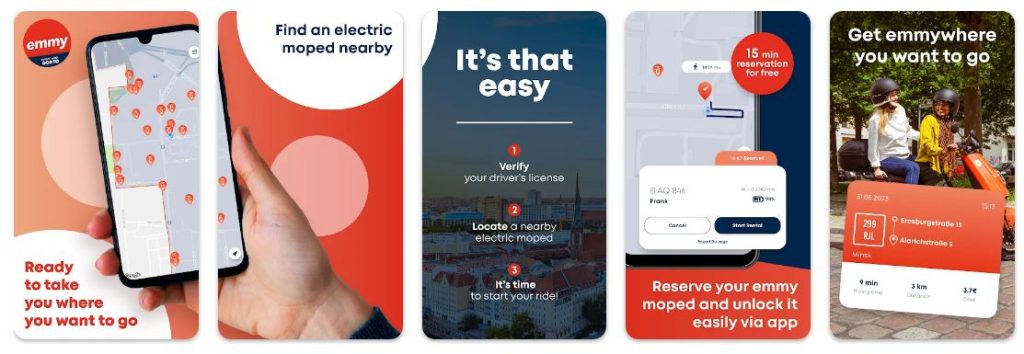 Emmy - 10 Top Electric Scooter Rental Apps in Germany: A Guide for Travelers and Locals